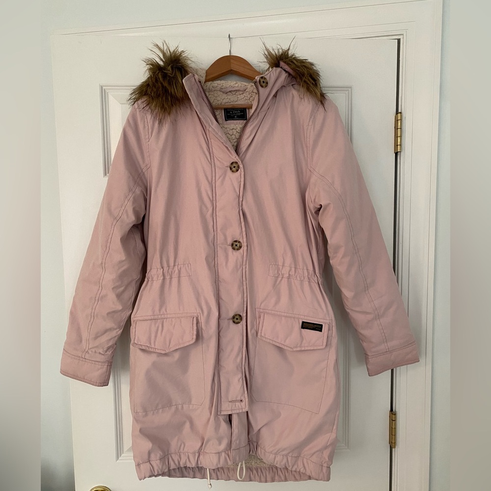 Abercrombie & Fitch down jacket with detachable fur on the hood.